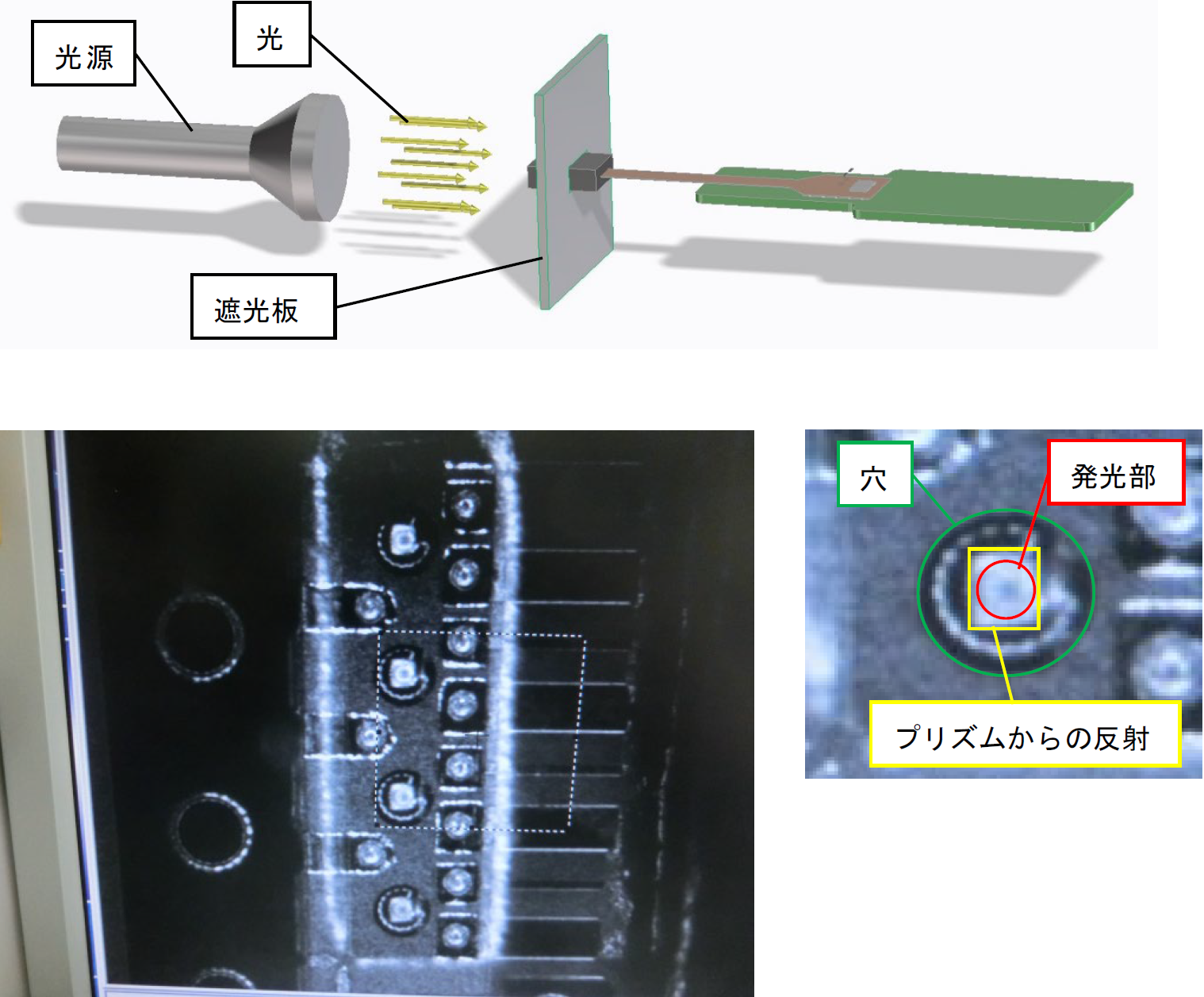 PD、VCSEL実装時の位置合わせ